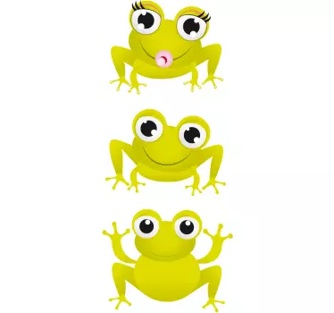 Sticker enfant trois grenouilles - TenStickers