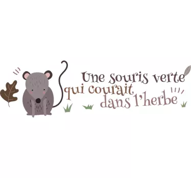 Sticker Comptine une Souris Verte - TenStickers