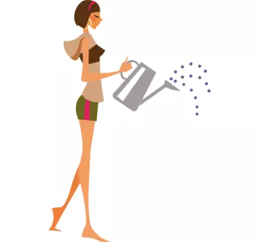 Sticker femme arrosoir - TenStickers
