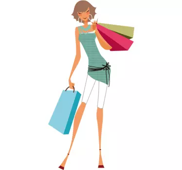 Sticker femme mode shopping - TenStickers