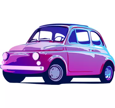 Sticker vintage Fiat 500 classique - TenStickers