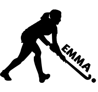 Autocollant fille hockey personnalisable - TenStickers
