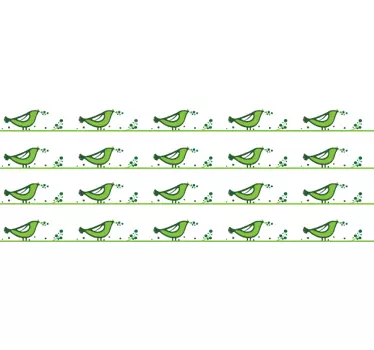 Sticker frise oiseaux verts - TenStickers