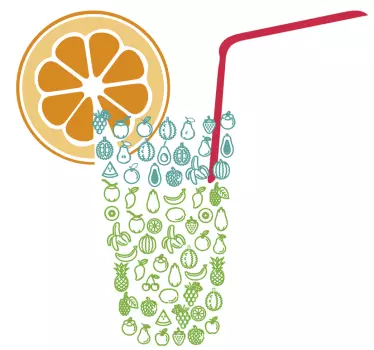 Sticker gastronomie illustration boisson fruitées - TenStickers