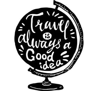Sticker globe terrestre travel is a good idea - TenStickers