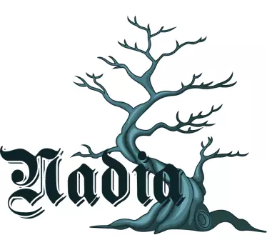 Sticker Mural arbre enchanté avec prénom - TenStickers