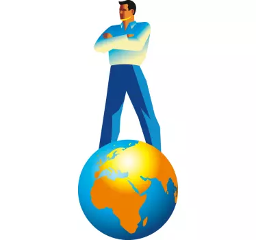 Sticker homme sur la planète - TenStickers