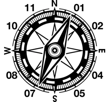 Sticker horloge boussole - TenStickers