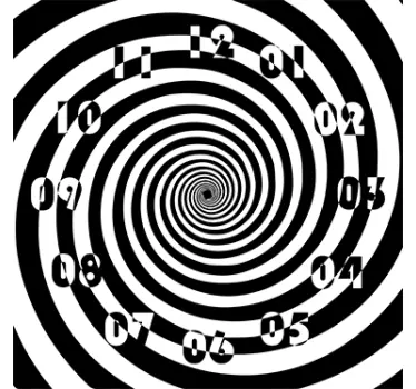 Sticker horloge effet d'optique spirale - TenStickers