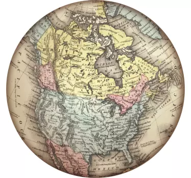 Sticker Mural Horloge Mappemonde - TenStickers