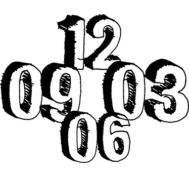 Sticker horloge numéros dessinés - TenStickers