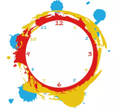 Sticker horloge peinture - TenStickers