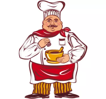 Sticker illustration chef cuisinier - TenStickers