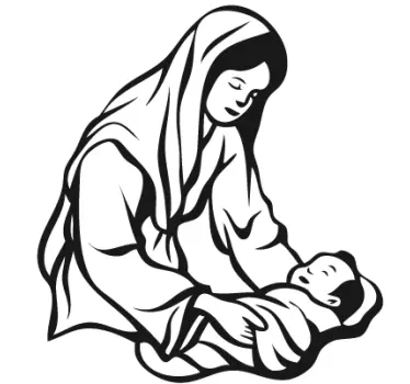 Sticker illustration enfant Jésus - TenStickers