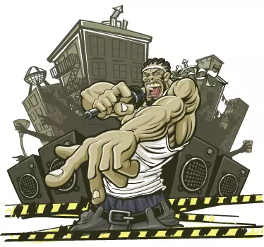 Sticker illustration rappeur urbain - TenStickers