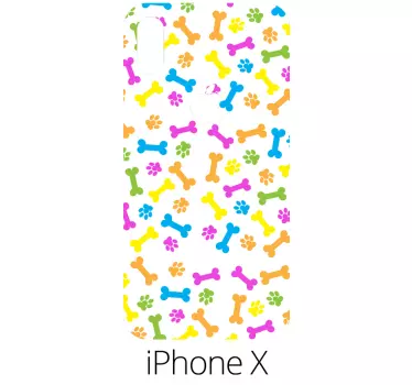 Sticker iphone empreintes de pattes colorées - TenStickers
