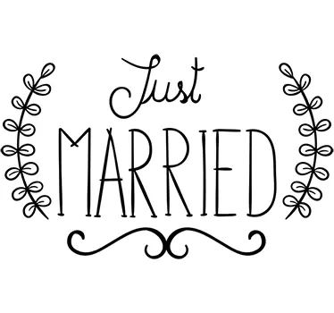 Sticker mariage phrase "Just married" - TenStickers