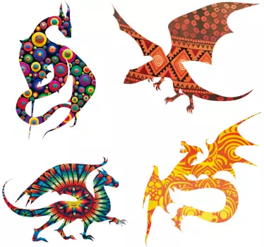 Sticker Mural Dragons - TenStickers