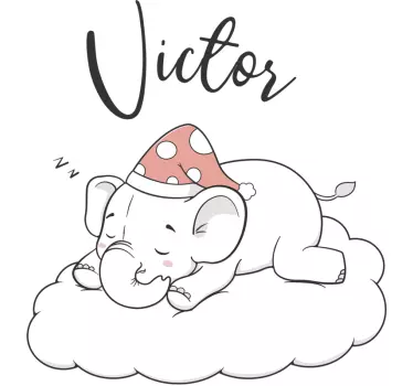 Sticker Chambre Enfant Éléphant dans les nuages - TenStickers