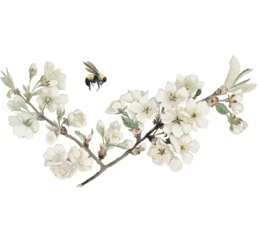 Sticker Mural Fleurs Blanches - TenStickers