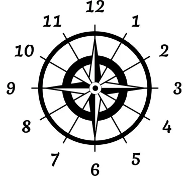 Sticker Mural Horloge Wanderlust - TenStickers