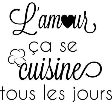 Sticker cuisine L'amour ça se cuisine - TenStickers