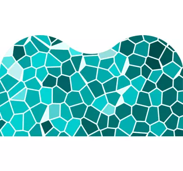 Sticker Mural Mosaïque Bleue - TenStickers