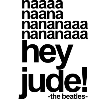 Sticker Mural Paroles Hey Jude Beatles - TenStickers