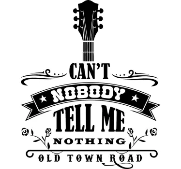 Sticker Mural Paroles Old Town Road - TenStickers