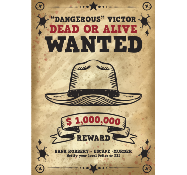 Sticker Mural Wanted Personnalisable - TenStickers