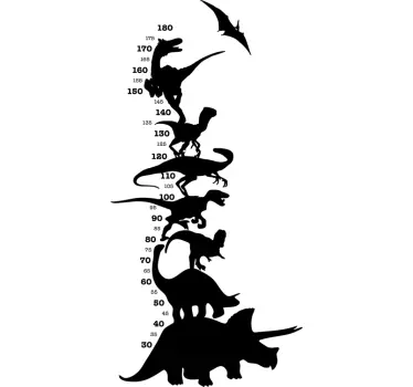 Sticker mètre dinosaures - TenStickers