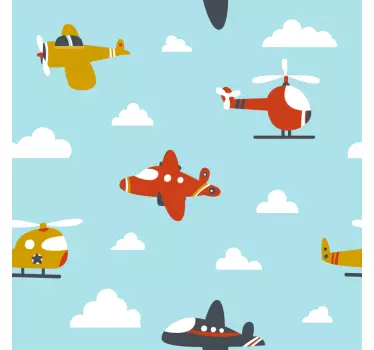 Sticker Pour Meuble Avions et Nuages - TenStickers
