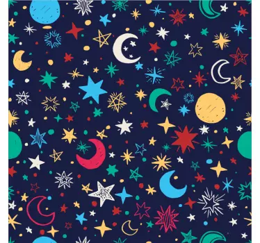 Sticker Pour Meuble Ciel étoilé coloré - TenStickers