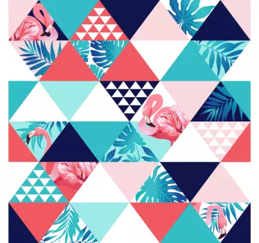 Sticker Pour Meuble Fleurs et Flamands roses - TenStickers