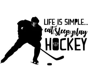 Sticker Maison Citation sur le hockey - TenStickers