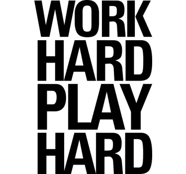 Sticker motivation Work hard play hard - TenStickers