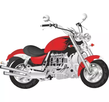Sticker moto rouge - TenStickers