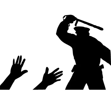 Sticker mural brutalité politique - TenStickers