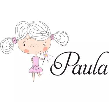 Sticker Chambre Enfant Dessin Petite fille Personnalisé - TenStickers