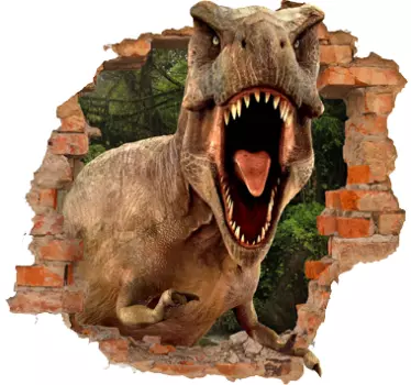 sticker mural dinosaure en trompe l'oeil - TenStickers