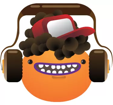 Sticker mural emoticone casque - TenStickers