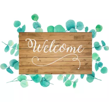 Sticker Maison Welcome Eucalyptus - TenStickers