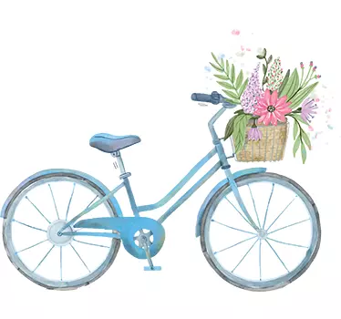 Sticker Mural Fleur Vélo de printemps - TenStickers