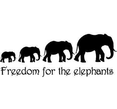 Sticker mural freedom for elephants - TenStickers