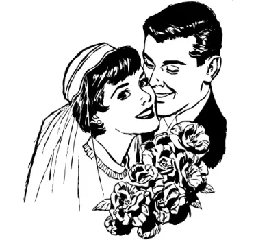 Sticker mural mariage vintage - TenStickers