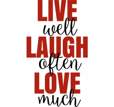 Sticker mural Texte Vivre rire aimer - TenStickers