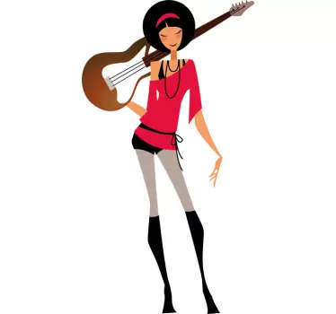 Sticker musique rock girly - TenStickers