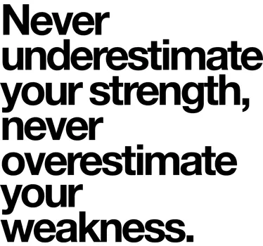 Sticker never underestimate strength - TenStickers