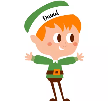 Sticker de Noel Dessin Elfe Personnalisé - TenStickers