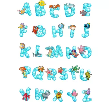 Sticker mural ocean alphabet - TenStickers